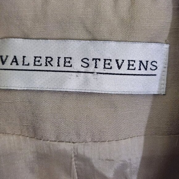 Valerie Stevens Vintage Neutral Linen Blend Pant Suit Size 16 - Picture 5 of 7